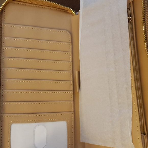 WOZEAH RFID Blocking PU Leather Zip Around Wallet Clutch Faux Snake Cuban Sand - Picture 7 of 12